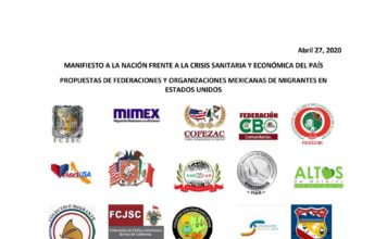 Manifiesto a la nación frente a la crisis sanitaria y económica del país